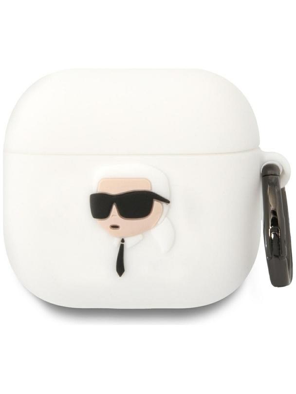 KARL LAGERFELD futerał do APPLE AirPods 4 KLA4RUNIKH (3D SIL NFT K) biały