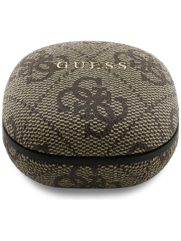 Słuchawki bezprzewodowe douszne Guess TWS ENC 4G Classic Metal Logo brązowe