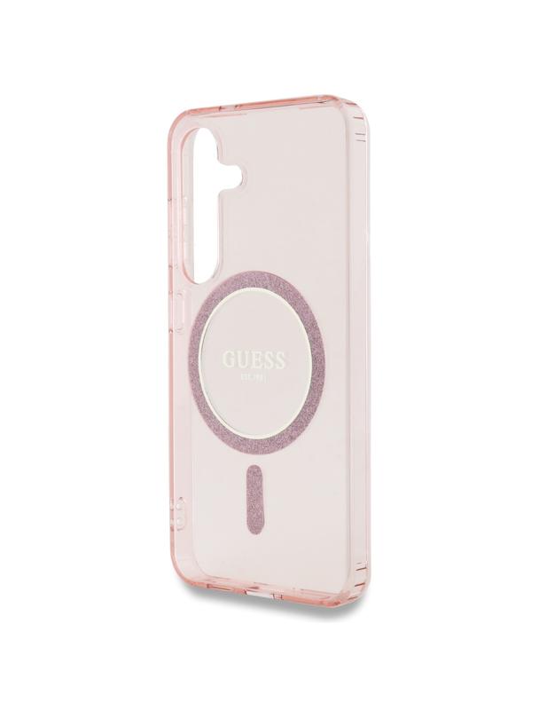 GUESS futerał do SAMSUNG S25 GUHMS25SHFGEREP (Magnetic IML Glitter Circle) różowy