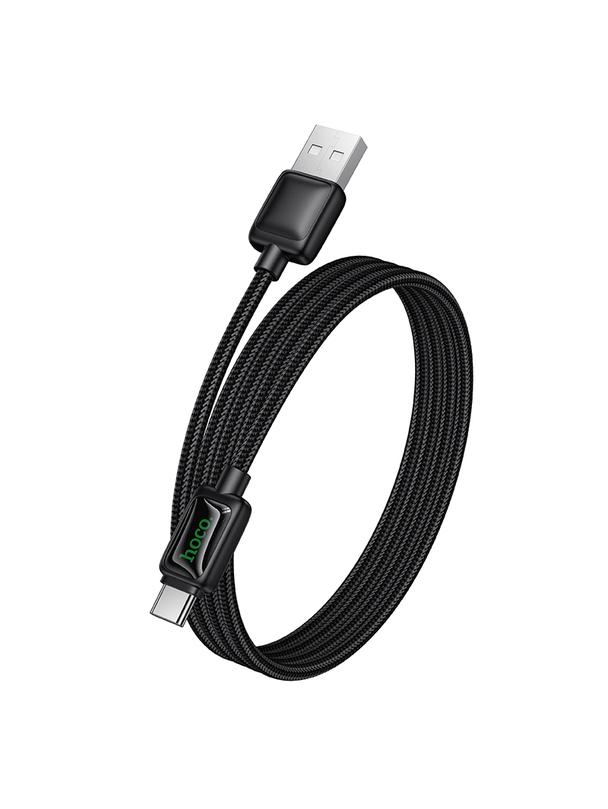 Kabel USB A do USB C Hoco 3A 1,2 m z LCD U146 czarny