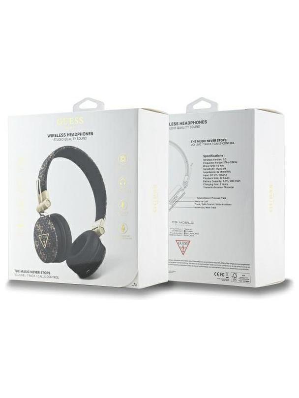 GUESS słuchawki bezprzewodowe bluetooth nagłowne ENC GUBH70E4PTMK (PU 4G Triangle Round Shape) czarne