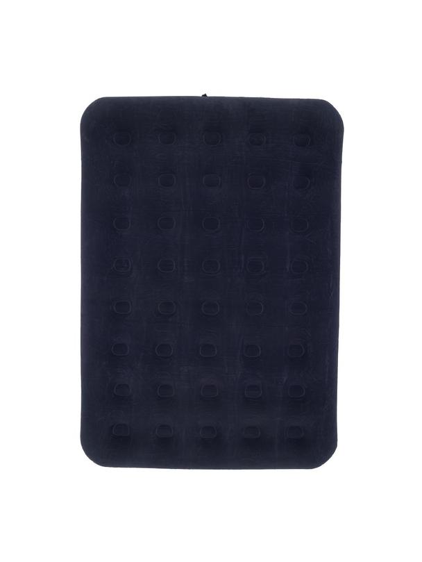 Dmuchany materac turystyczny dwuosobowy z welurowym wykończeniem + pompka 67002 niebieski