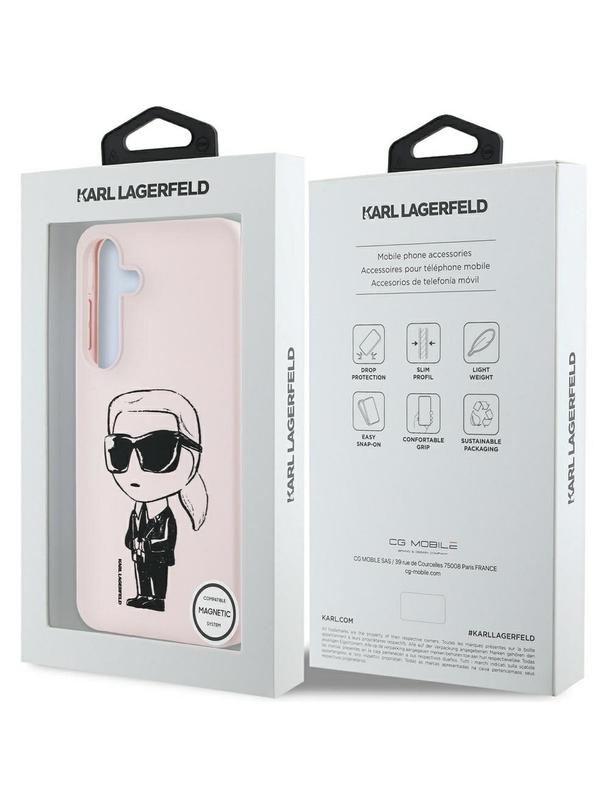KARL LAGERFELD futerał do SAMSUNG S25 KLHMS25SPNYKGRTP (Magnetic Silicone Graffiti Ikonik) różowy