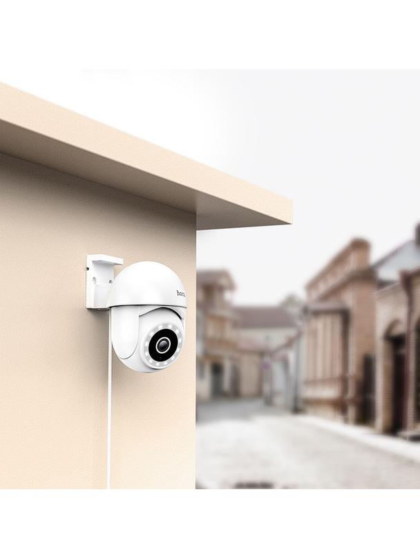 Kamera zewnętrzna Hoco 3MP Full HD Wi-Fi D2 biała