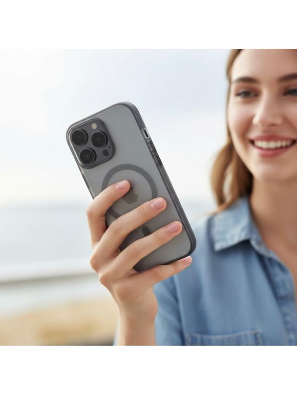 Futerał do iPhone 16 PRO Flexline Mag Cover zgodny z MagSafe szary