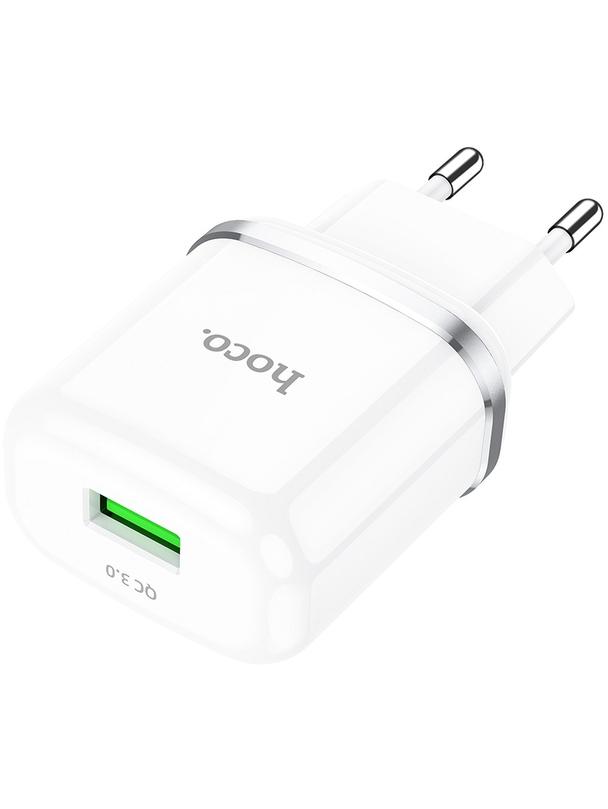 Ładowarka sieciowa do telefonu Hoco USB A QC3.0 3A 18W N3 biała