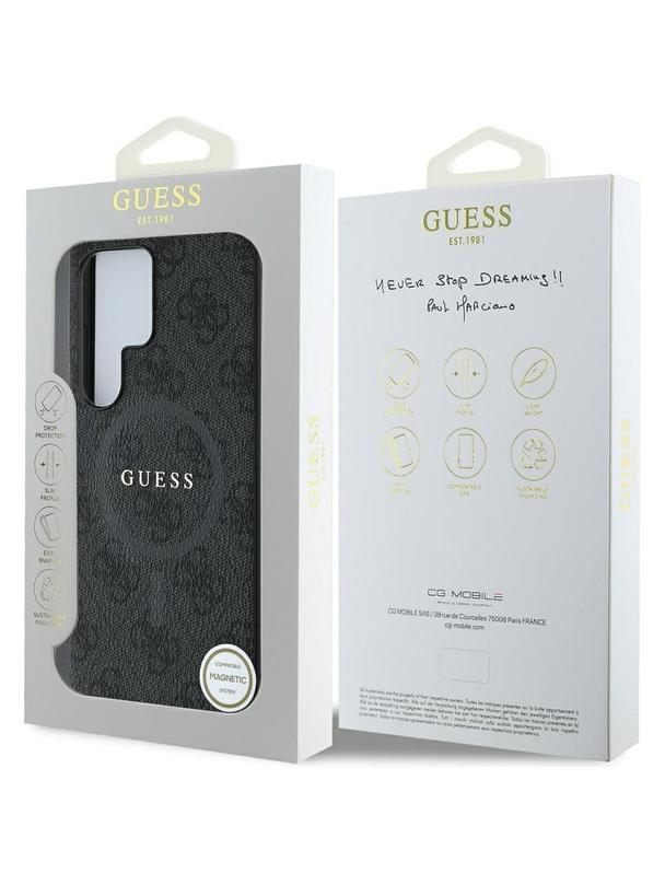 GUESS futerał do SAMSUNG S25 Ultra GUHMS25LG4GFRK (Magnetic PU 4G Ring Classic Logo) czarny