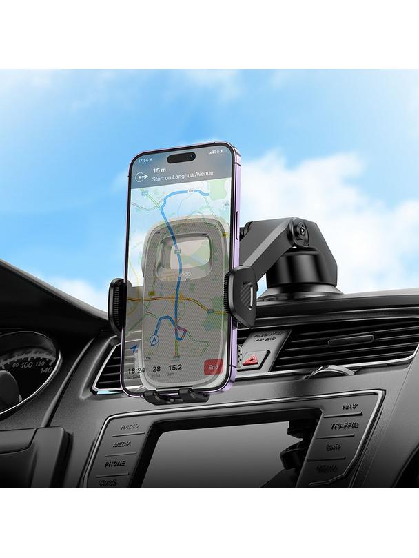 Uchwyt na telefon do samochodu uniwersalny Hoco do szyby / deski H15 czarny