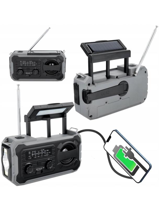 PRISTAR radio FM z latarką 4000 mAh YX328 pomarańczowe