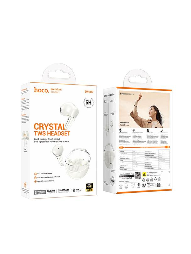 Słuchawki bezprzewodowe douszne HocoTWS EW202 białe