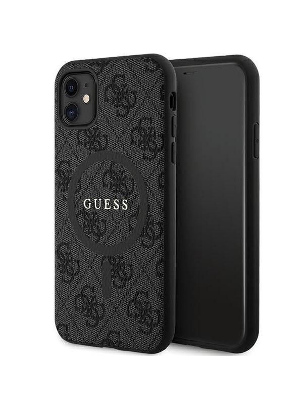GUESS futerał do IPHONE 11 kompatybliny z MagSafe GUHMN61G4GFRK (4G Ring classic logo) czarny