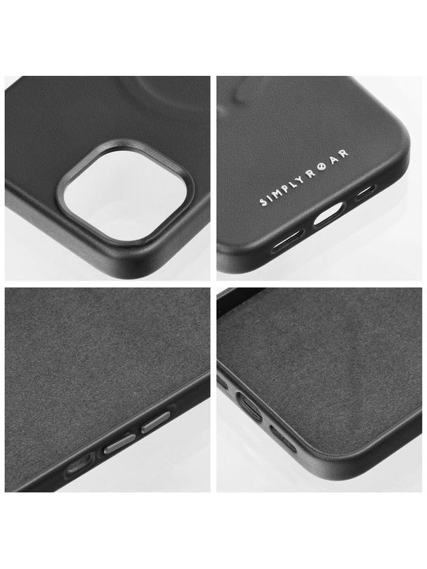 ROAR futerał LEATHER MAG kompatybilny z MagSafe do IPHONE 15 Plus Czarny