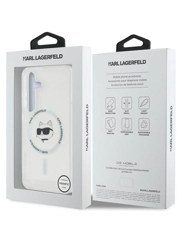 KARL LAGERFELD futerał do SAMSUNG S25 KLHMS25SHLSCHH (Magnetic IML Metal Choupette Head) biały