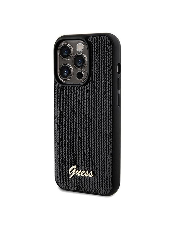 GUESS futerał do IPHONE 14 Pro GUHCP14LPSFDGSK (Sequin Script Metal) czarny