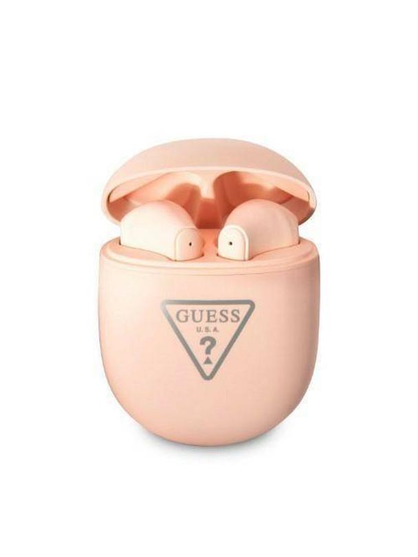 GUESS słuchawki bezprzewodowe bluetooth TWS + stacja dokująca GUTWST82TRP (Triangle Logo) różowe