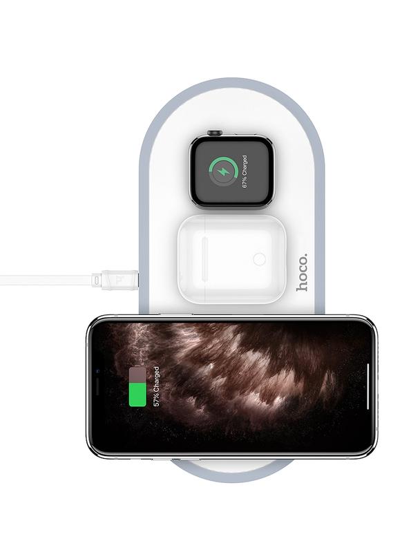 Ładowarka indukcyjna Hoco 3w1 Qi 2A 10W CW24 biała