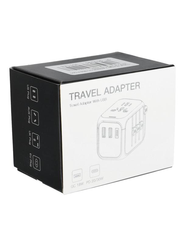 Ładowarka podróżna / adapter OL-309-PQ20 CAŁY ŚWIAT czarna