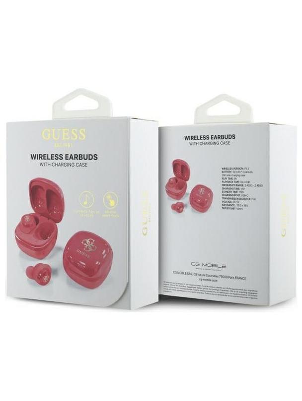 GUESS słuchawki bezprzewodowe bluetooth TWS GUTWSJ144ESF (Mini Iridescent 4G Printed Logo) fuksja