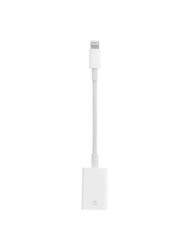 Adapter OTG USB A (żeński) do Lightning (męski) biały