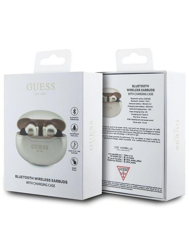 GUESS słuchawki bezprzewodowe bluetooth TWS + stacja dokująca GUTWST50ED (Classic EST) złote