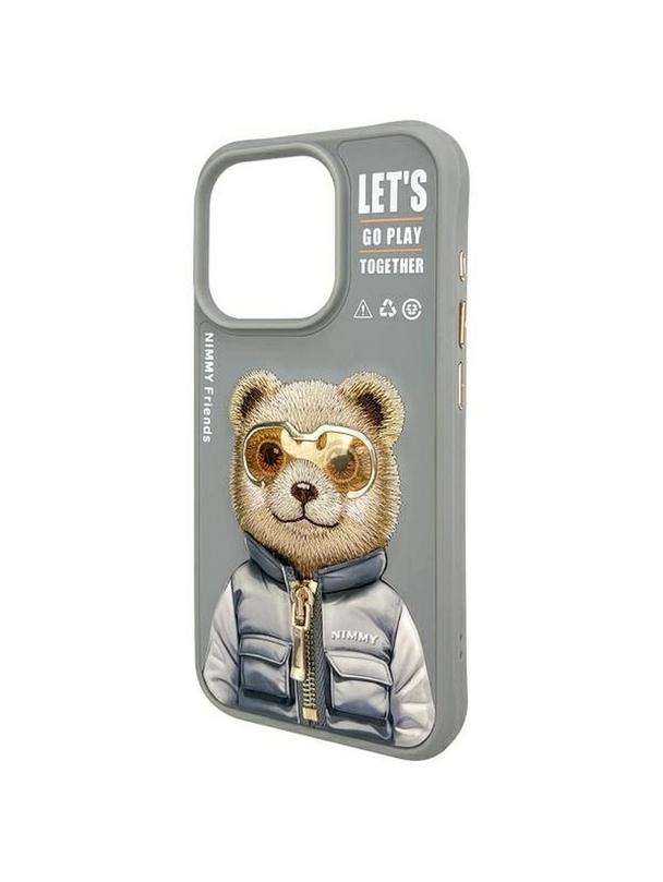 NIMMY futerał COOL&CUTE 2.0 Bear do IPHONE 15 Pro szary