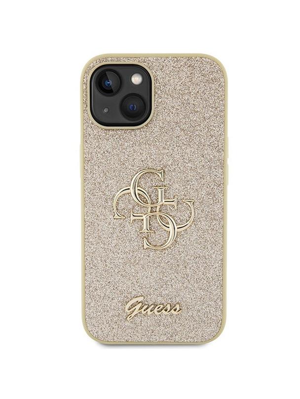 GUESS futerał do IPHONE 15 GUHCP15SHG4SGD (Fixed Glitter Big 4G) złoty