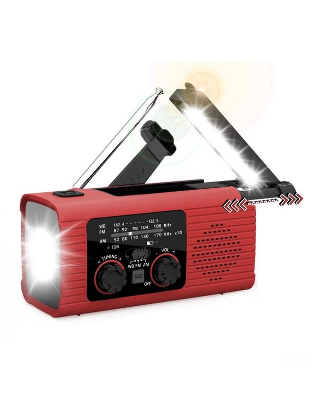 PRISTAR radio FM z latarką 4000 mAh YX318 czerwone