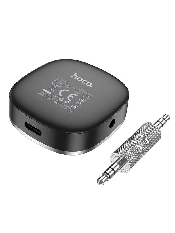 Adapter AUX bluetooth Jack 3,5 mm Hoco z wyświetlaczem E80 czarny