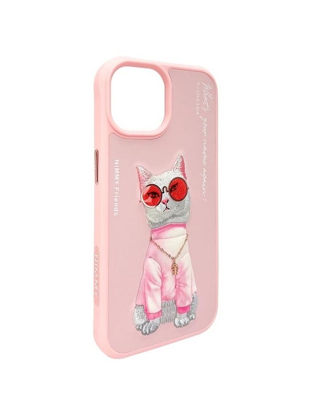 NIMMY futerał GLASSES COOL CAT do IPHONE 15 różowy