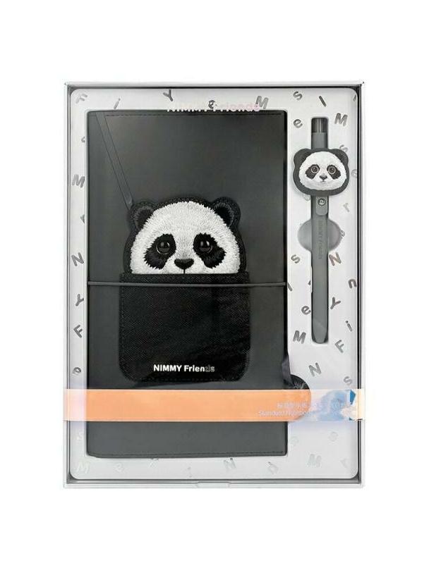 NIMMY zestaw 2w1 notatnik + długopis BIG EYED PET 2.0 Panda czarny