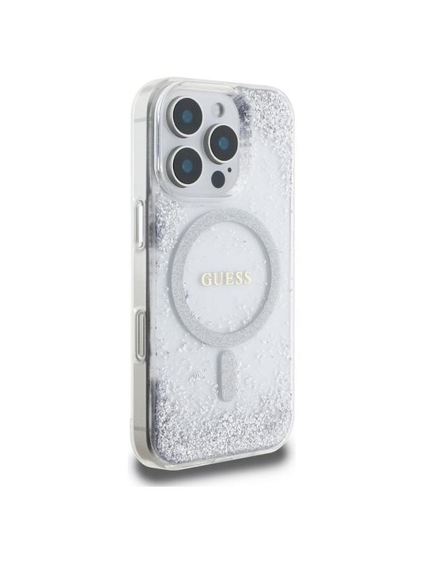 GUESS futerał do IPHONE 16 Pro kompatybilny z MagSafe GUHMP16LRGRGES (Resin Gradient Glitter) silver