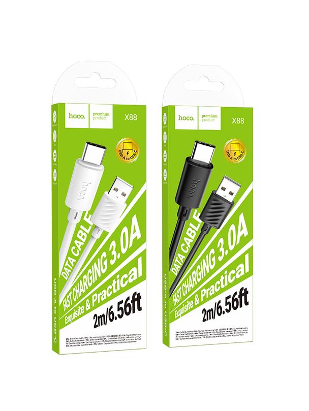 Kabel USB A do USB C Hoco 3A 2 m X88 biały