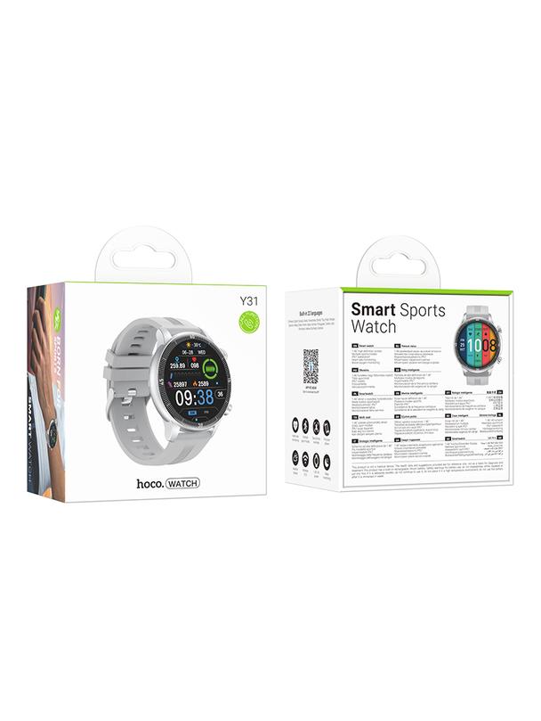 Smartwatch Hoco 1,46" TFT IP67 z funkcją rozmowy Y31 srebrny