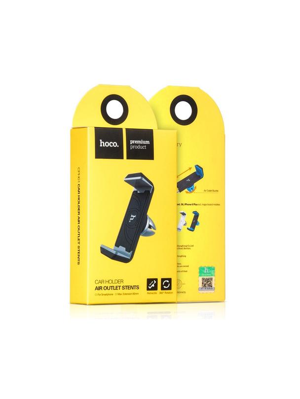 Uchwyt na telefon do samochodu uniwersalny Hoco do kratki CPH01 czarno szary