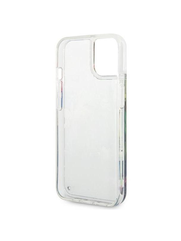 GUESS futerał do IPHONE 13 / 14 / 15 GUHCP14SLFLSB (Flower Liquid Glitter) niebieski