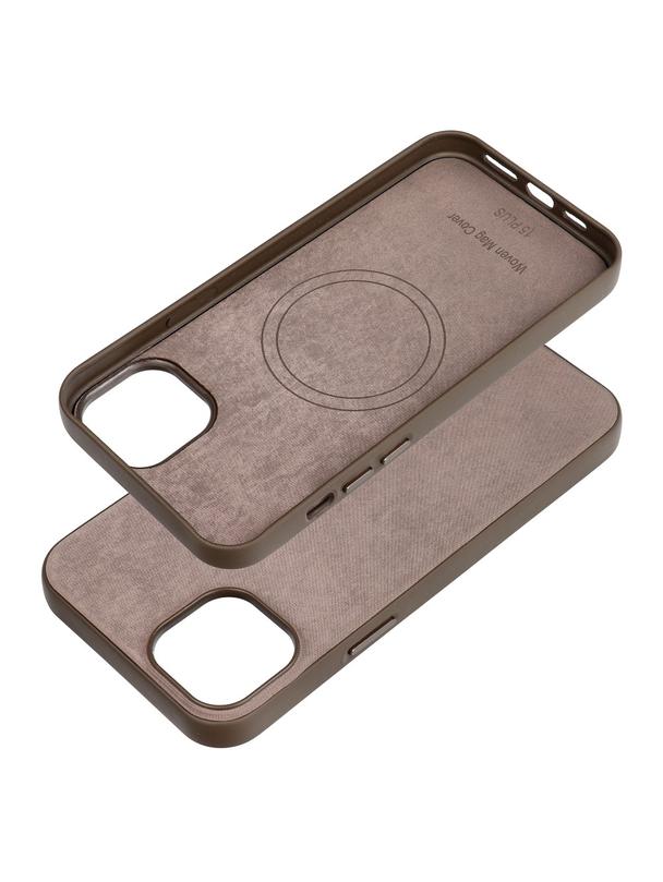 Futerał WOVEN MAG COVER kompatybilny z MagSafe do IPHONE 15 Plus jasny brązowy