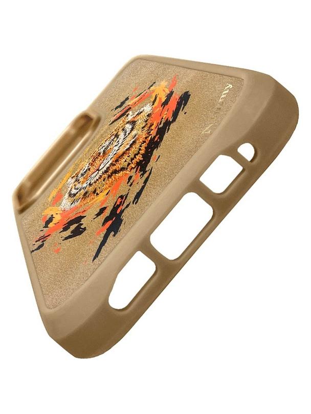 NIMMY futerał TYGRYS kompatybilny z MagSafe do IPHONE 16 Pro jasno brązowy