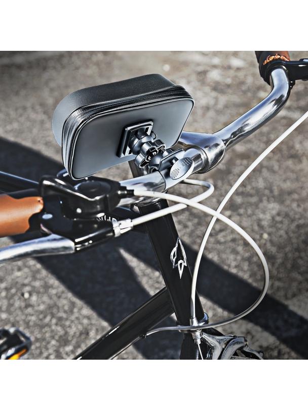 Uchwyt rowerowy na zamek wodoodporny z daszkiem ( 5,5" - 6,3" ) czarny
