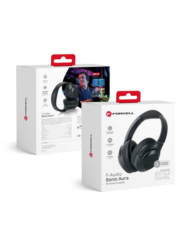 Słuchawki bezprzewodowe nauszne Forcell F-Audio Sonic Aura ANCczarne