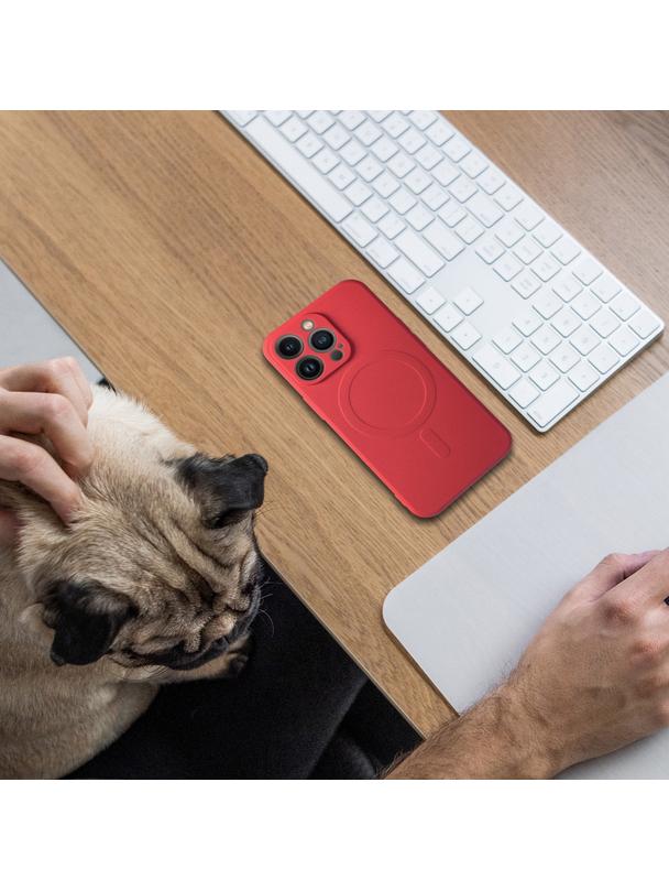 Futerał SILICONE MAG COVER kompatybilny z MagSafe do SAMSUNG A26 czerwony