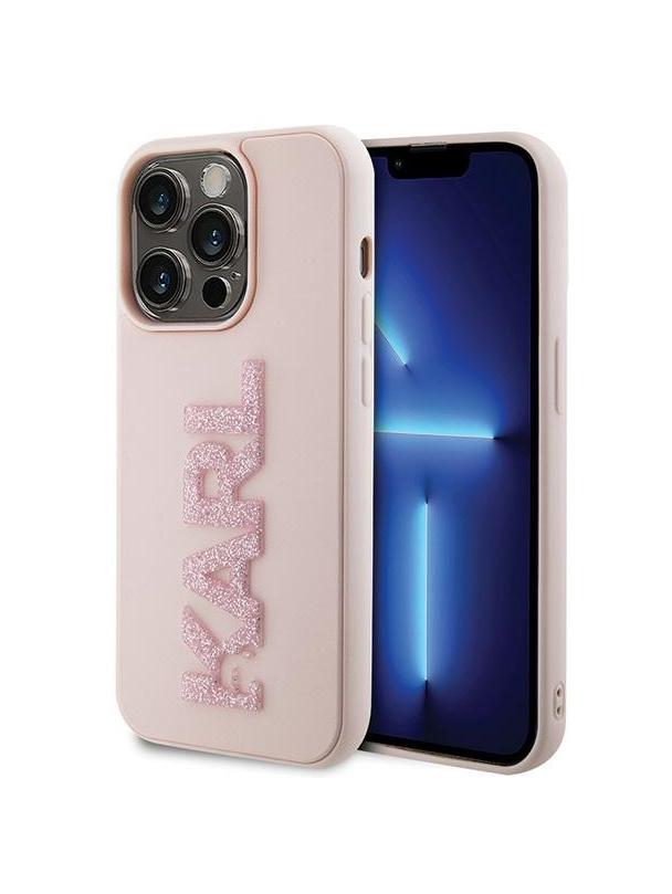 KARL LAGERFELD futerał do IPHONE 15 Pro Max KLHCP15X3DMBKCP (3D Logo Glitter) różowy
