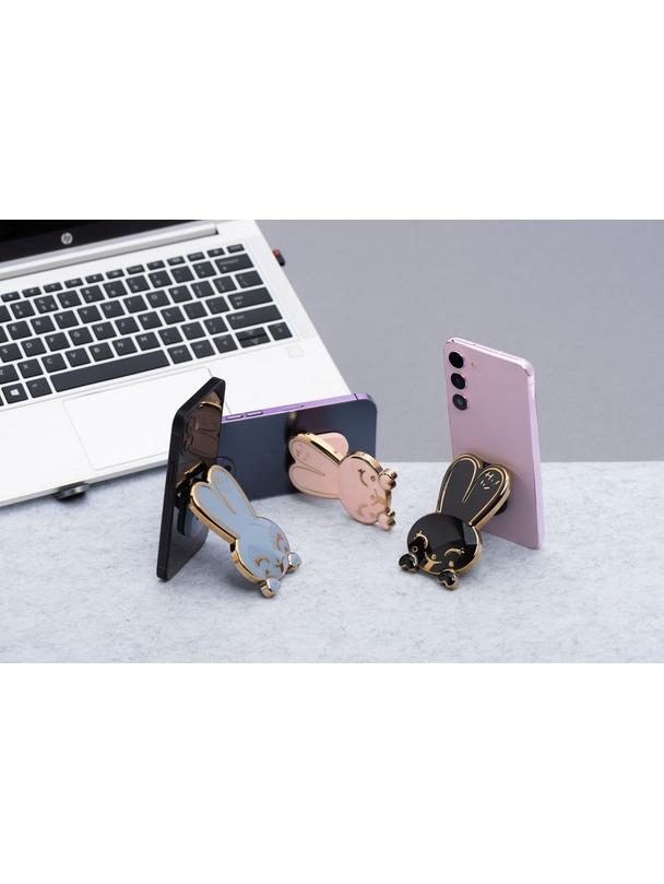 Stojak na telefon KRÓLICZEK - naklejany - różowy