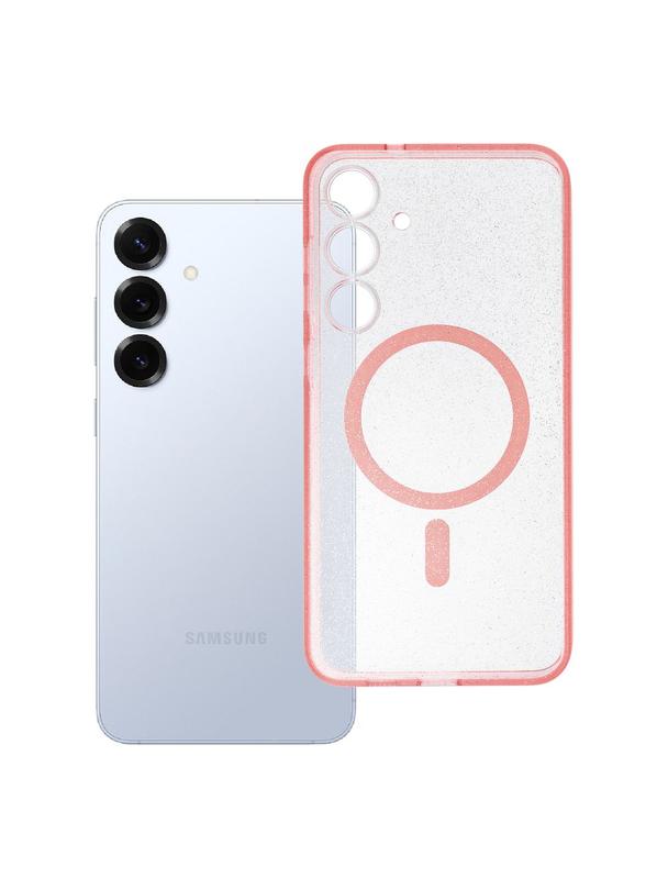 Futerał do Samsung S25 PLUS Clear Mag Cover (STR) zgodny z MagSafe różówy glitter