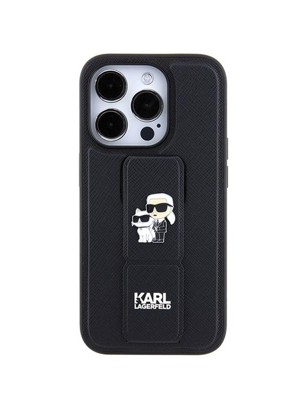 KARL LAGERFELD futerał do IPHONE 14 Pro Max KLHCP14XGSAKCPK (Gripstand Saffiano KC PIN) czarny