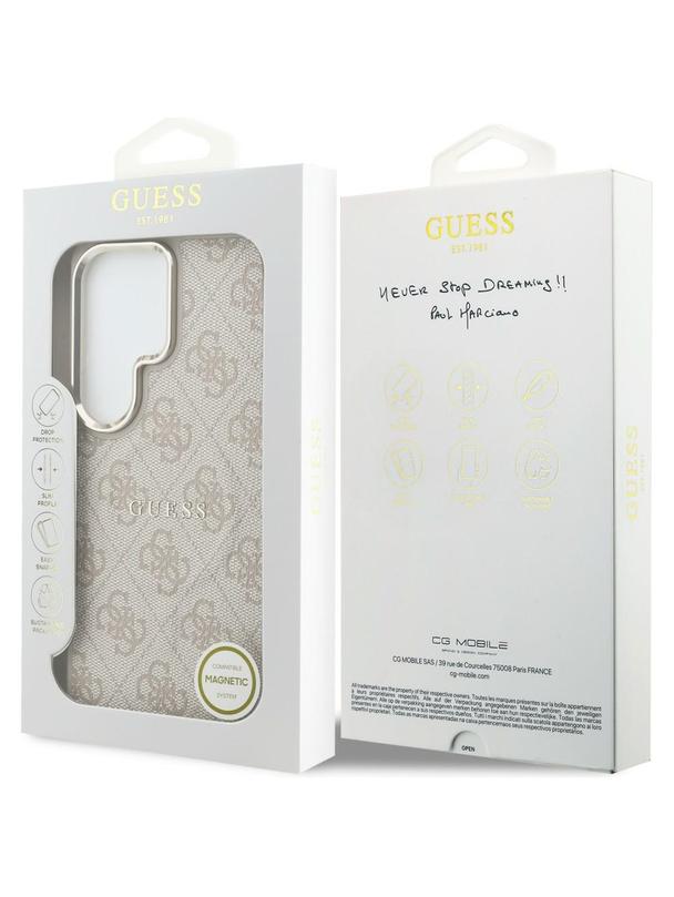 GUESS futerał do SAMSUNG S26 Ultra GUHMS26LP4MSEGCP (4G Embossed Ring MagSafe) różowy