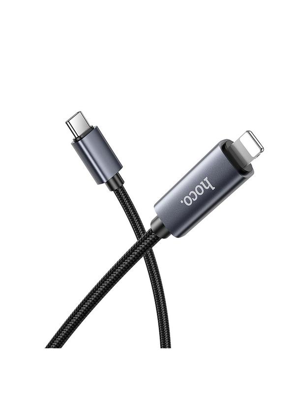Kabel USB C do Lightning Hoco PD 27W z wyświetlaczem 1 m X112 czarny