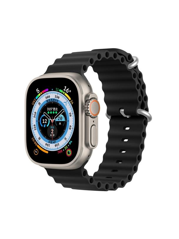 DUX DUCIS pasek OCEAN WAVE silikonowy do Apple Watch 42 / 44 / 45 mm czarny