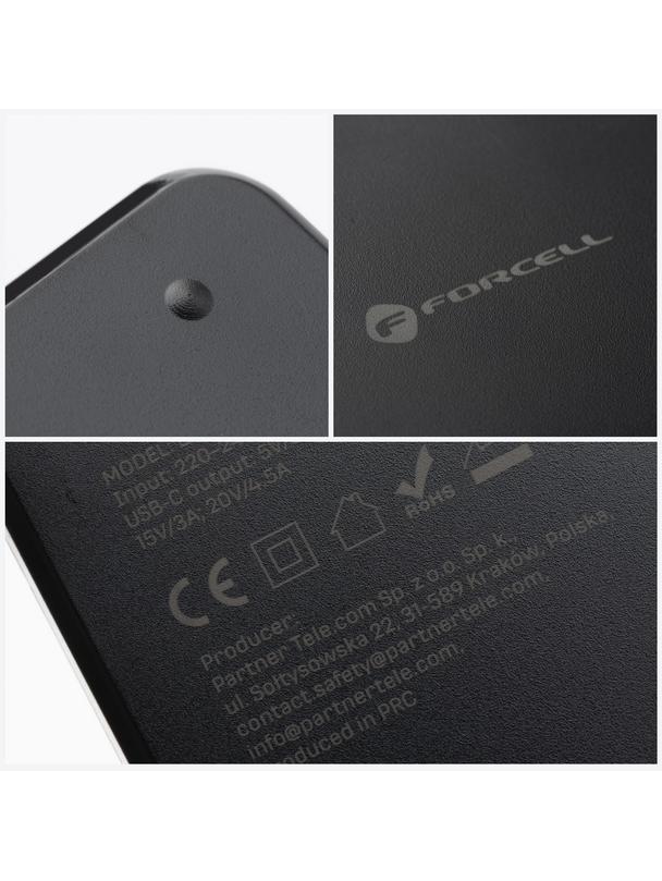 Uniwersalny zasilacz do laptopa 65W Forcell F-Energy E856 (6 końcówek) czarny