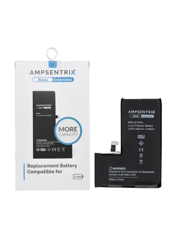 AmpSentrix Basic bateria  do iPhone 15 PRO (zwiększona pojemność 3480 mAh)
