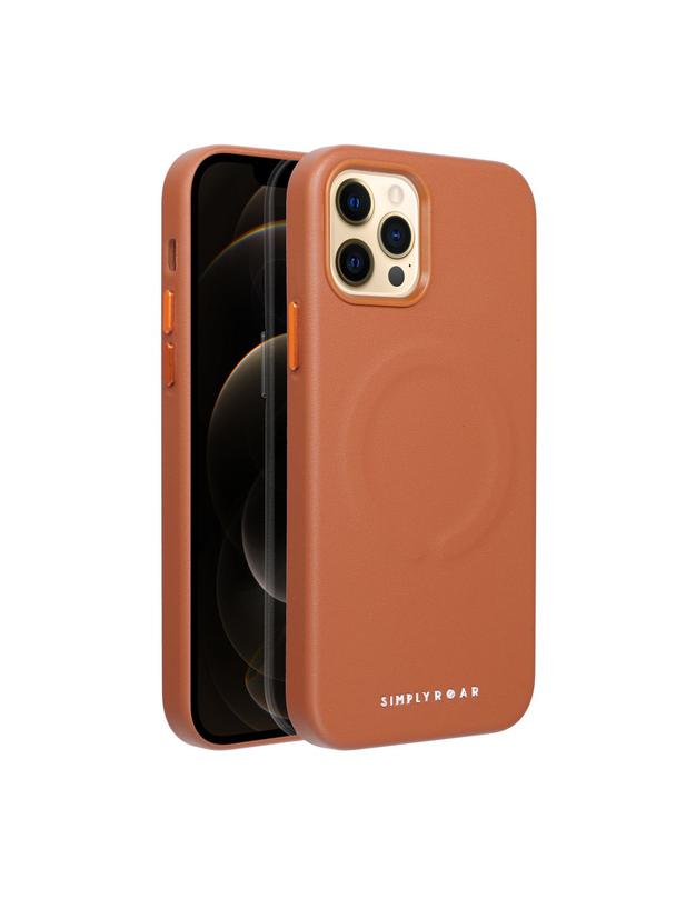 ROAR futerał LEATHER MAG kompatybilny z MagSafe do IPHONE 12 Pro Brązowy